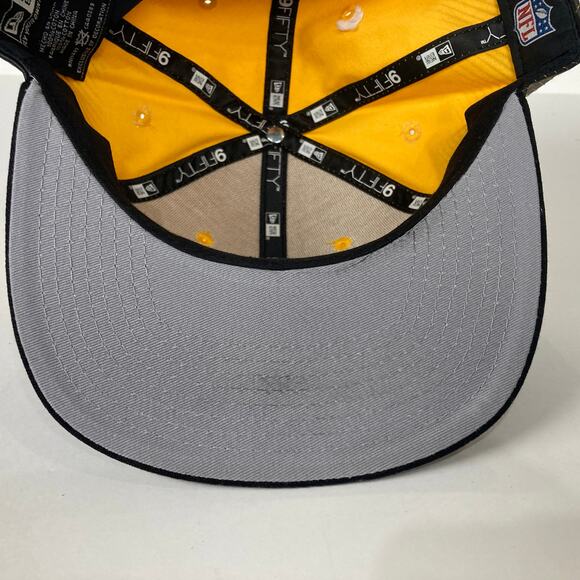 Pittsburgh Steelers New Era Dashed Lines Snapback Hat 9fifty Cap Yellow Black - Picture 9 of 10